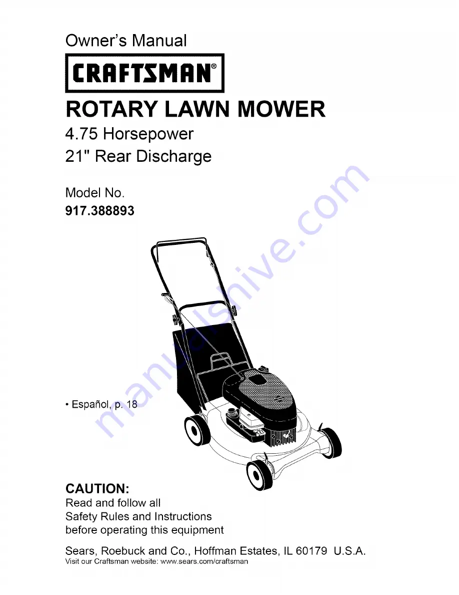 Craftsman 917.388893 Скачать руководство пользователя страница 1