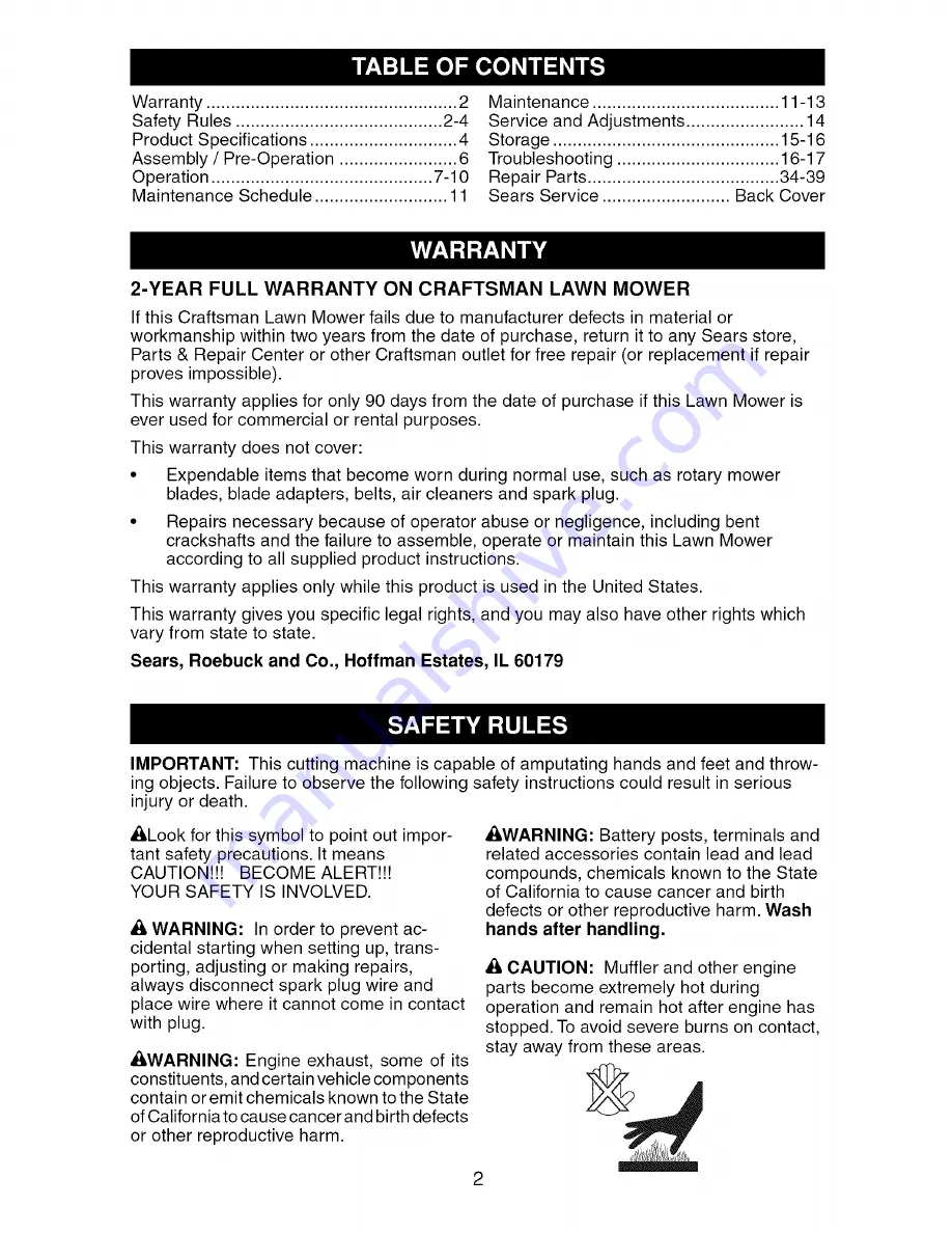 Craftsman 917.388920 Owner'S Manual Download Page 2