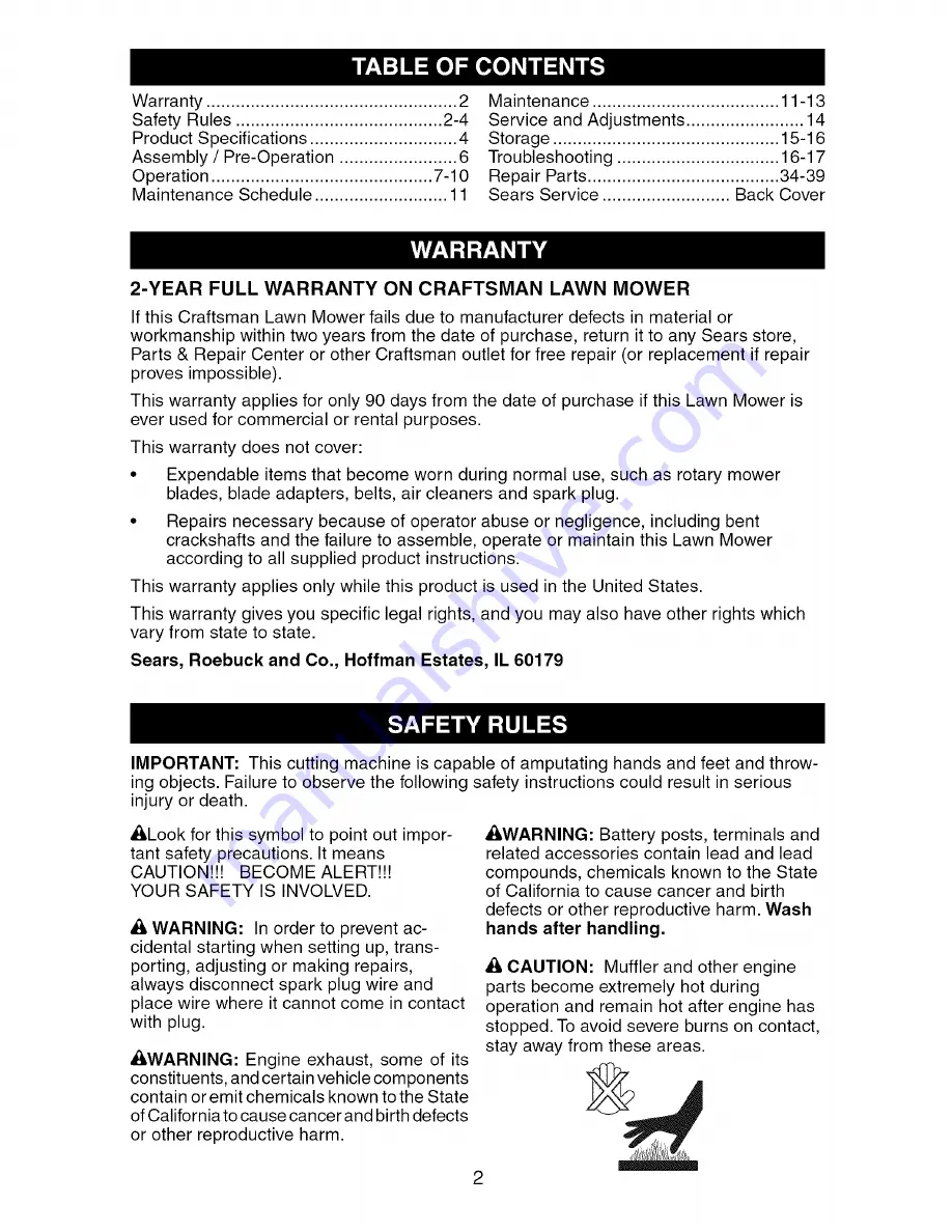 Craftsman 917.388961 Owner'S Manual Download Page 2