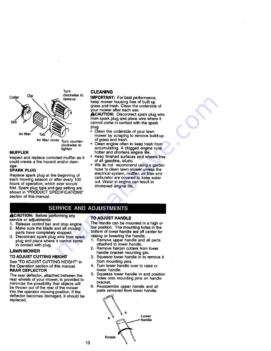 Craftsman 917.389610 Owner'S Manual Download Page 13