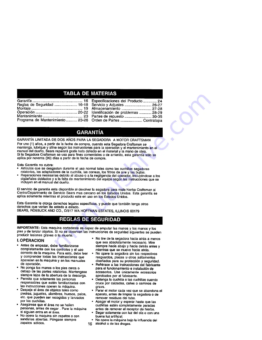 Craftsman 917.389990 Owner'S Manual Download Page 16