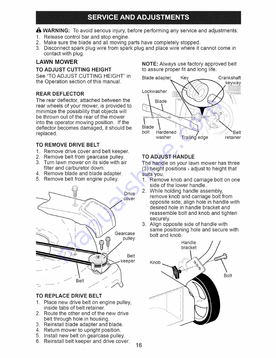 Craftsman 917.4787A Owner'S Manual Download Page 16