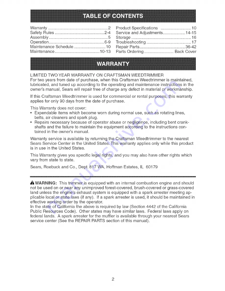 Craftsman 917.773750 Owner'S Manual Download Page 2