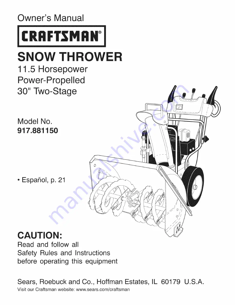 Craftsman 917.881150 Скачать руководство пользователя страница 1