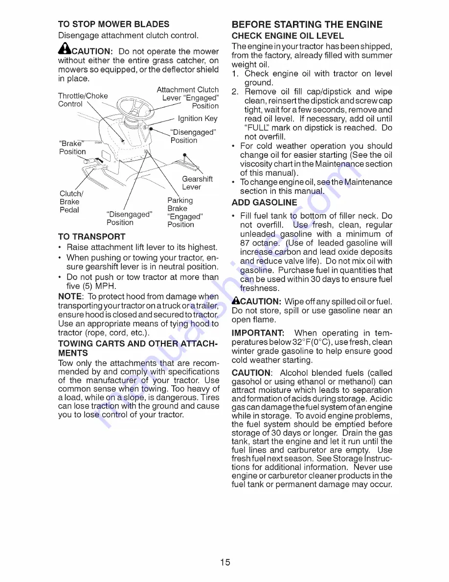 Craftsman 917.99295 Operator'S Manual Download Page 15