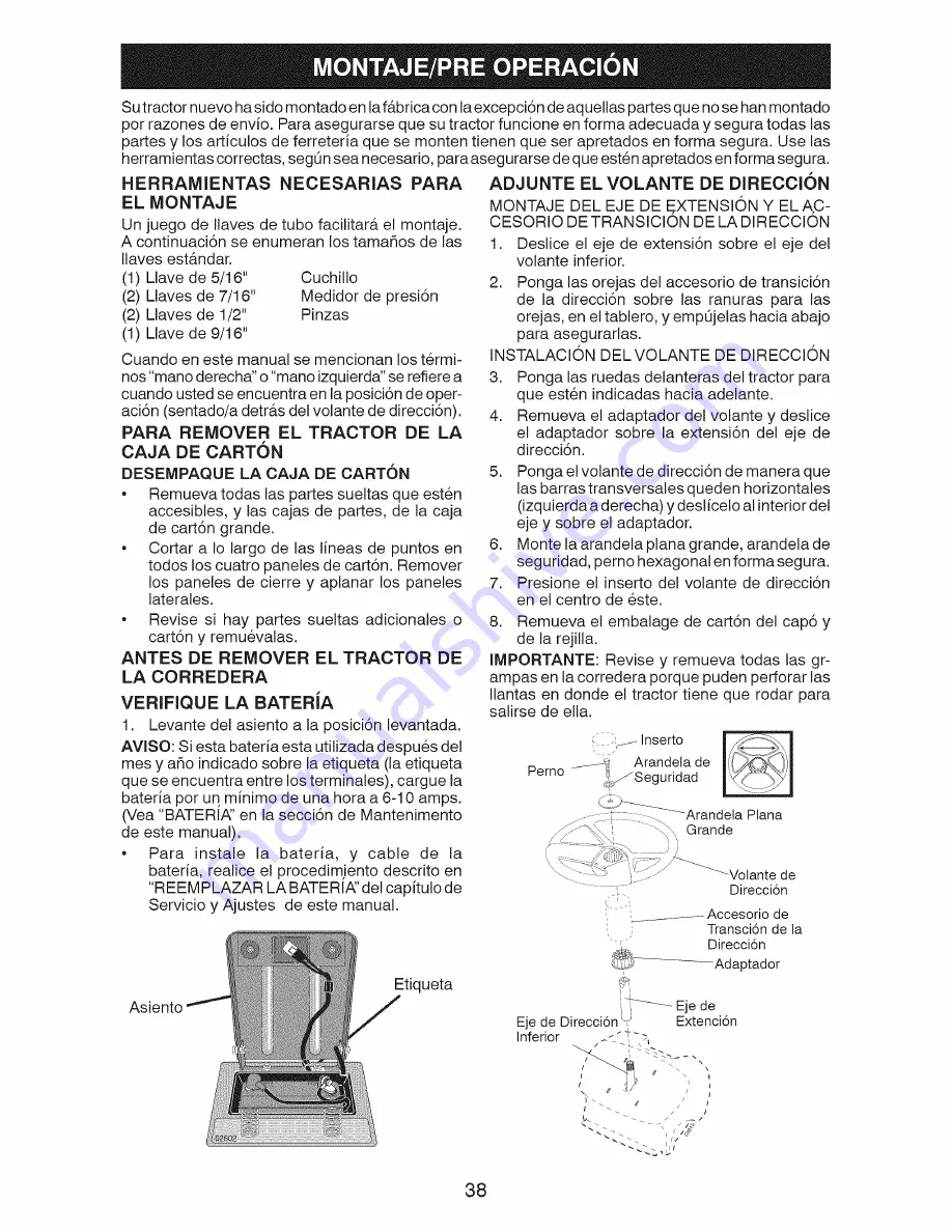 Craftsman 917.99295 Operator'S Manual Download Page 38