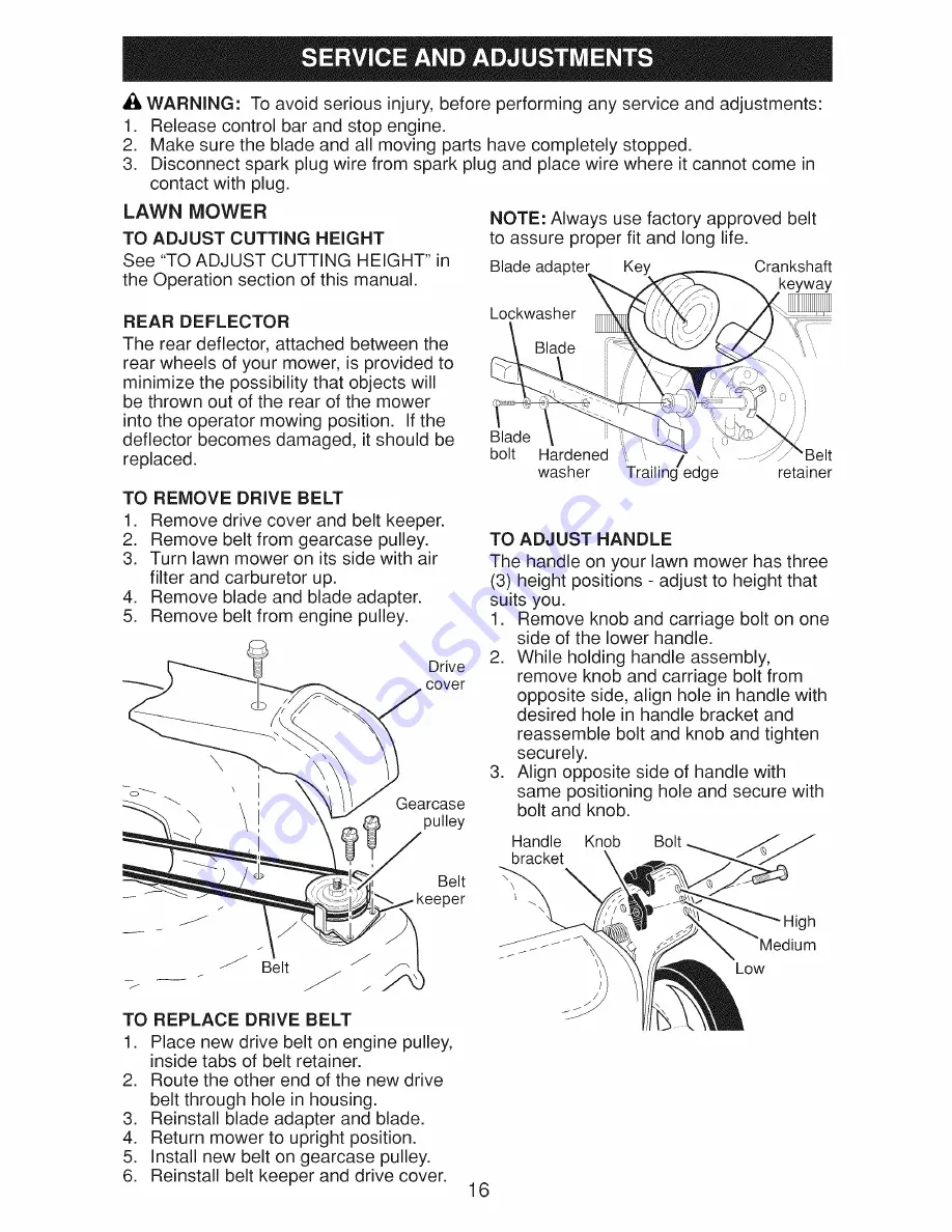 Craftsman 917.9995A Owner'S Manual Download Page 16