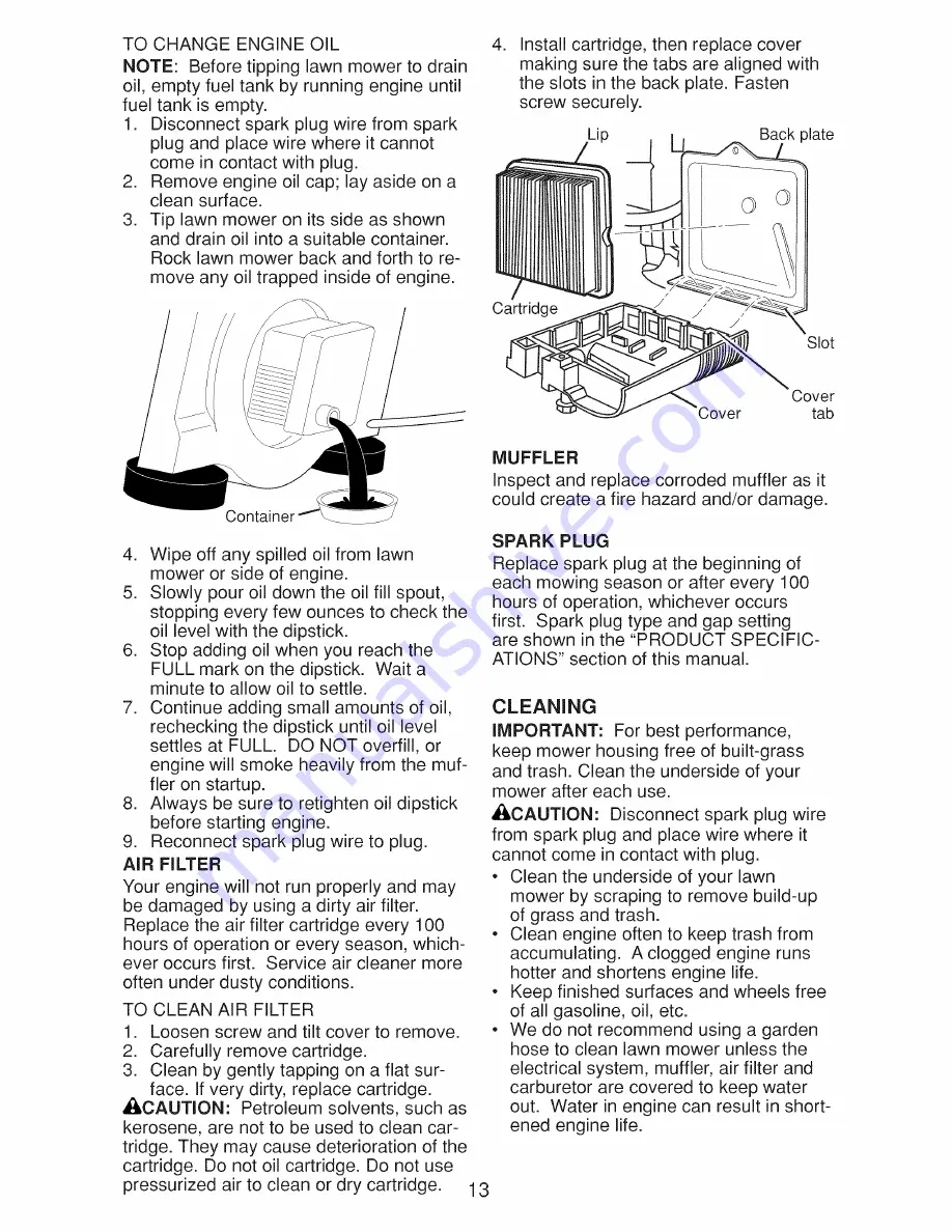 Craftsman 917.9997C Owner'S Manual Download Page 13