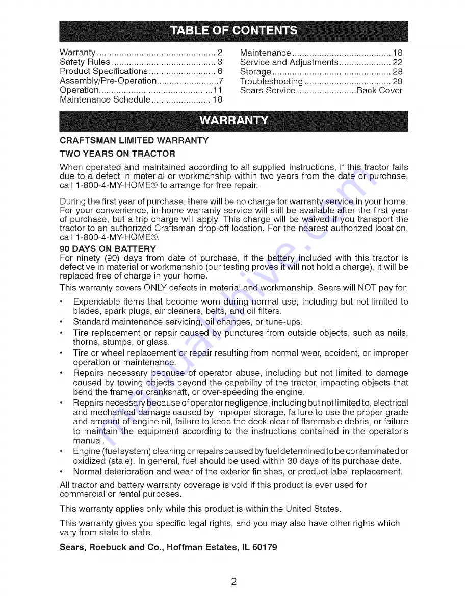 Craftsman 917287130 Operator'S Manual Download Page 2