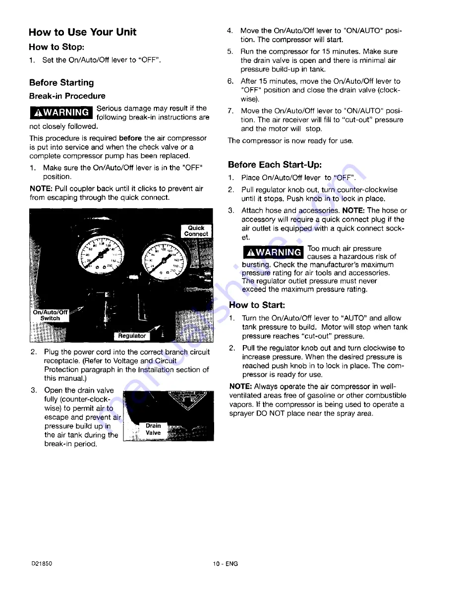 Craftsman 919.152120 Operator'S Manual Download Page 10