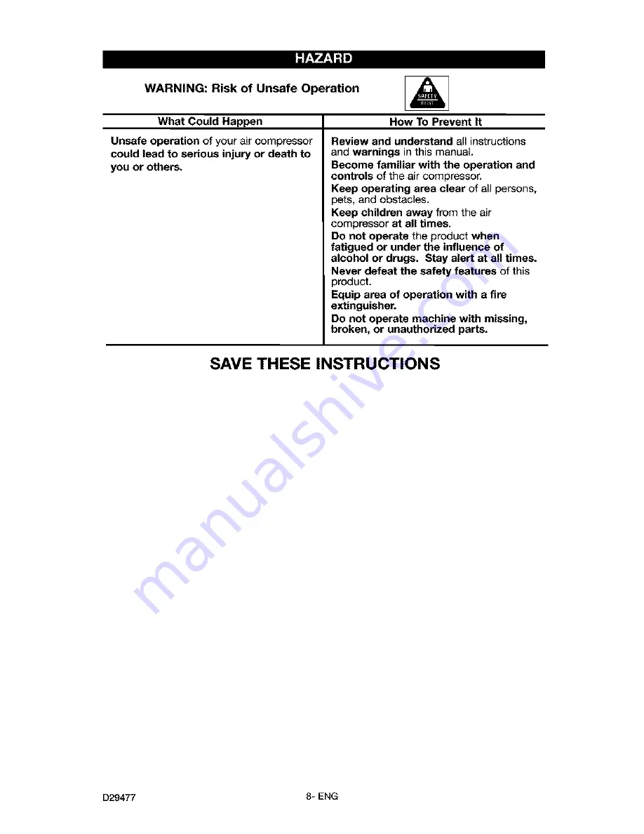 Craftsman 919.152390 Owner'S Manual Download Page 8