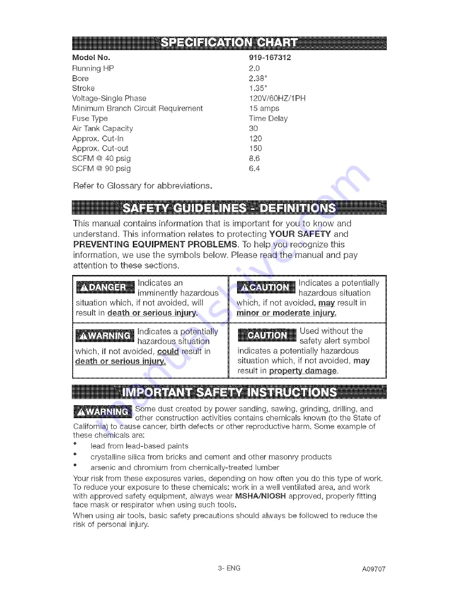 Craftsman 919.167312 Owner'S Manual Download Page 3