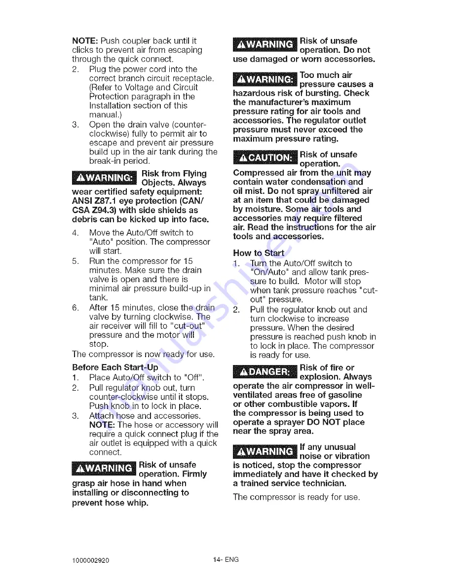 Craftsman 919.167600 Owner'S Manual Download Page 14