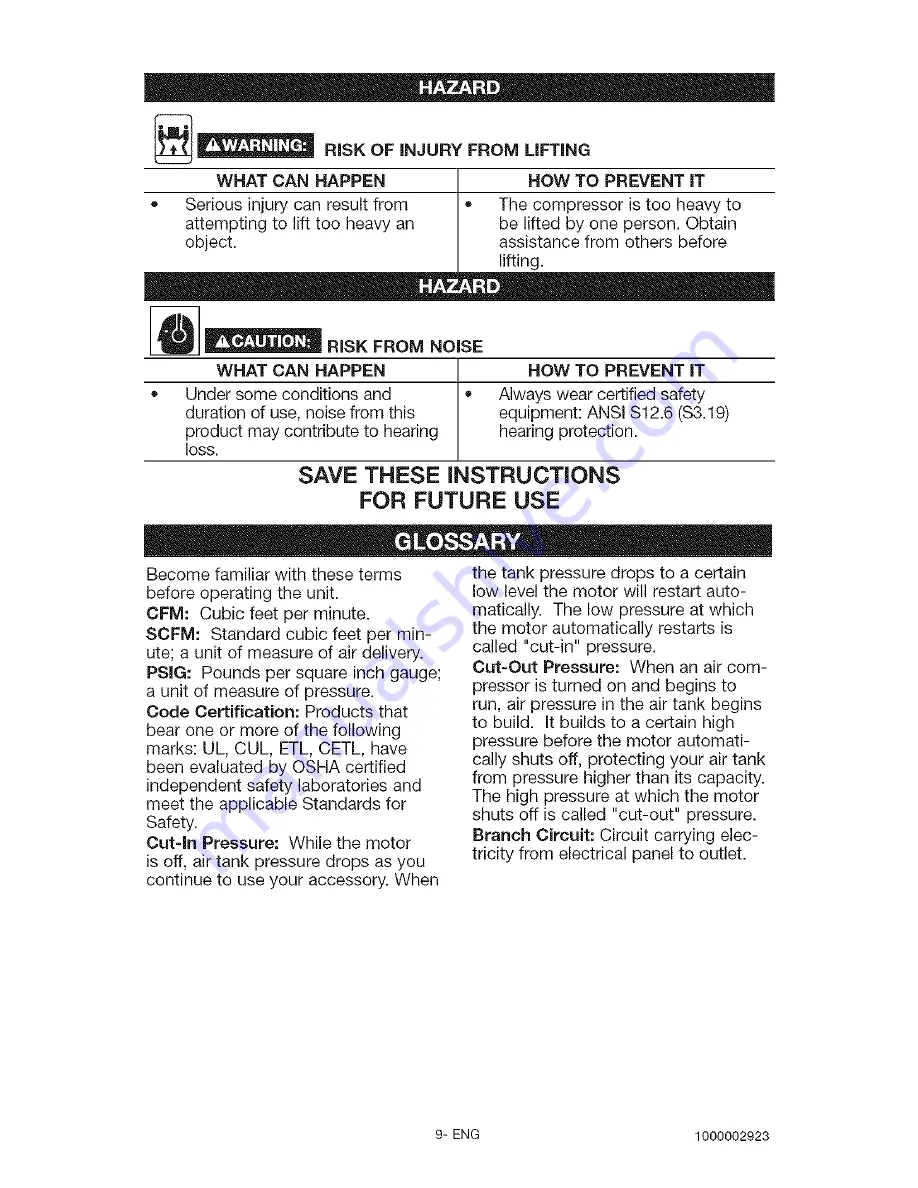 Craftsman 919.167620 Owner'S Manual Download Page 9