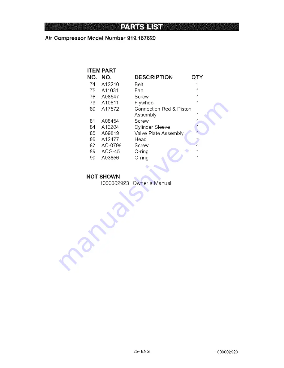 Craftsman 919.167620 Owner'S Manual Download Page 25