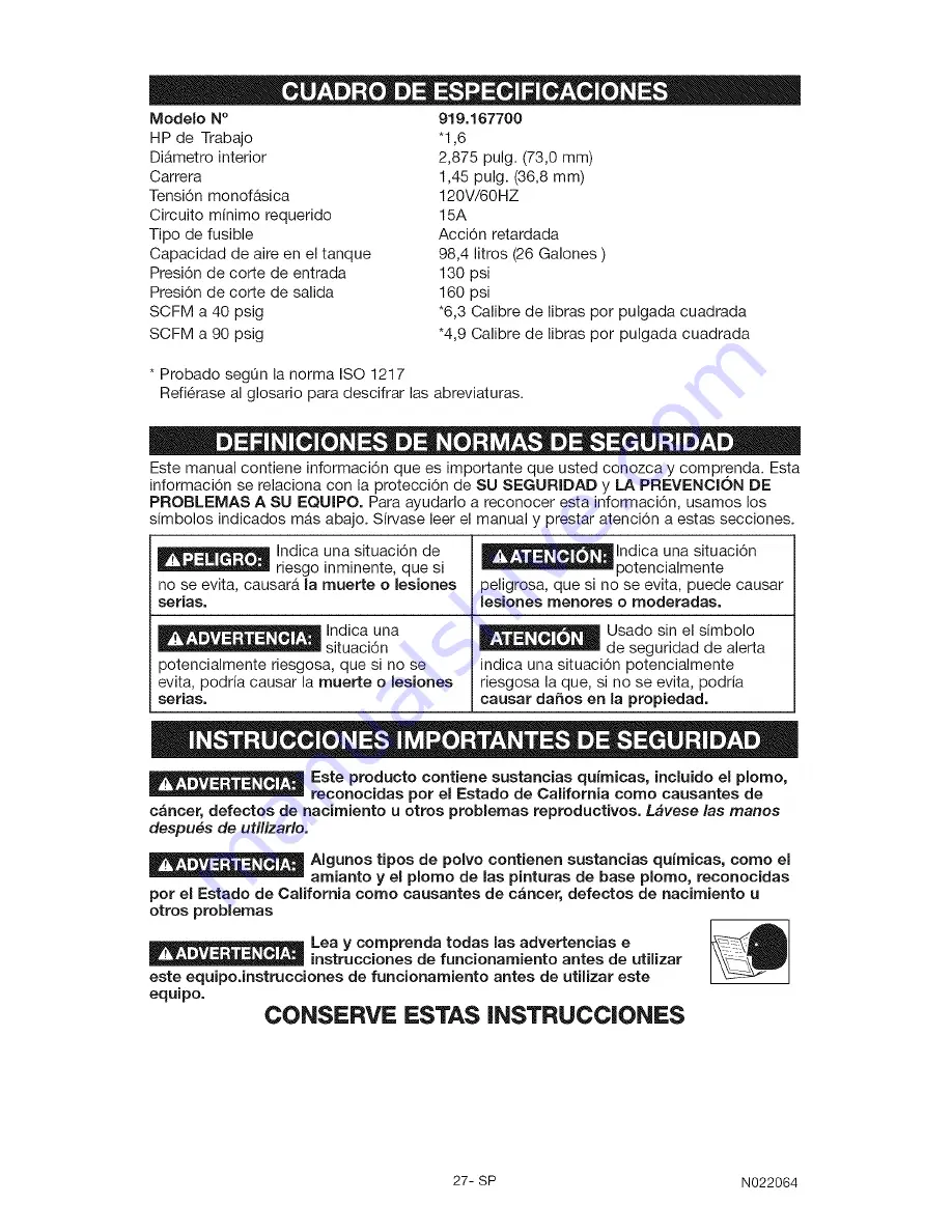 Craftsman 919.167700 Owner'S Manual Download Page 23