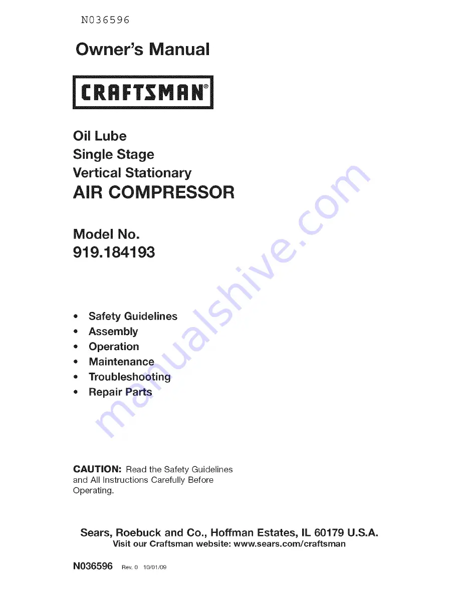 Craftsman 919.184193 Скачать руководство пользователя страница 1