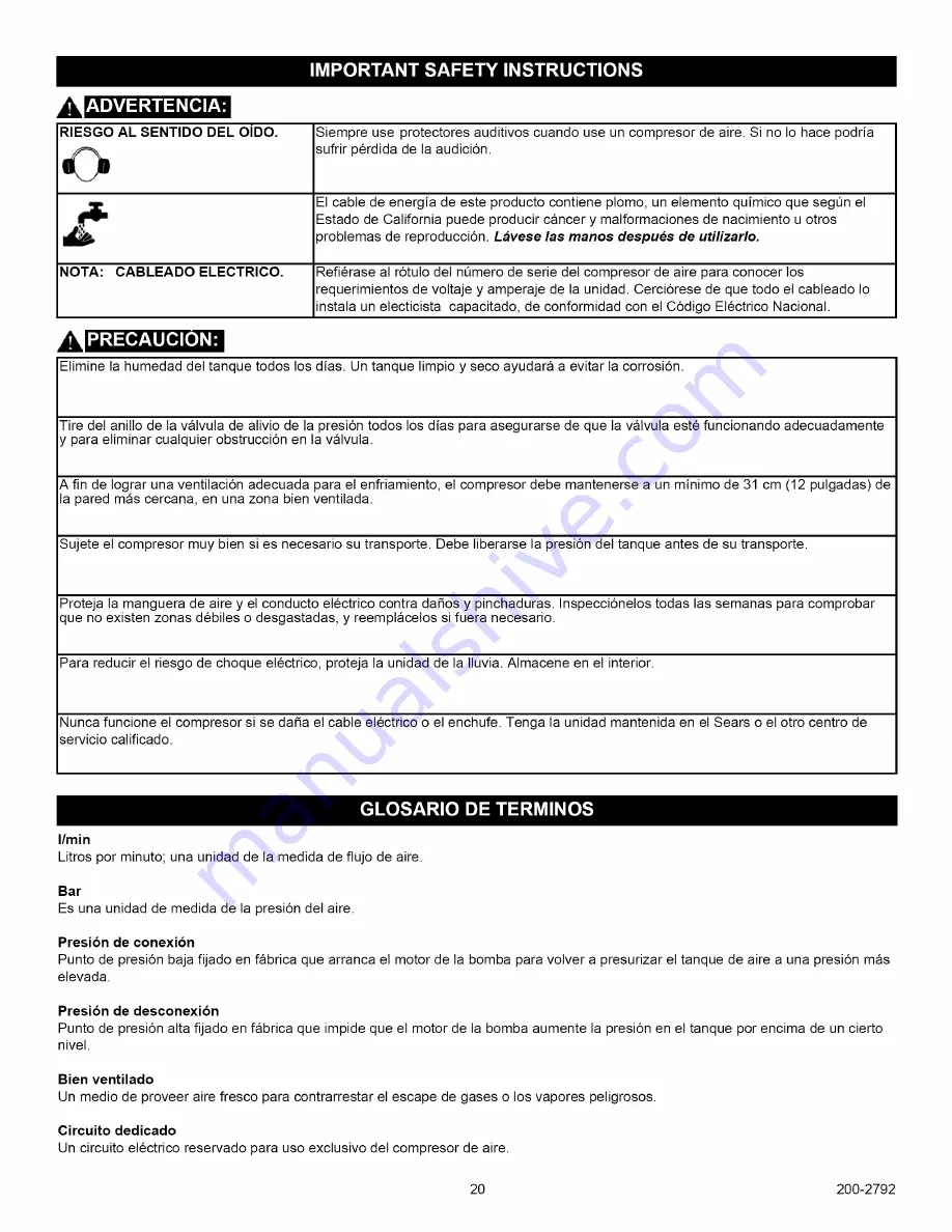 Craftsman 921.16474 Owner'S Manual Download Page 20