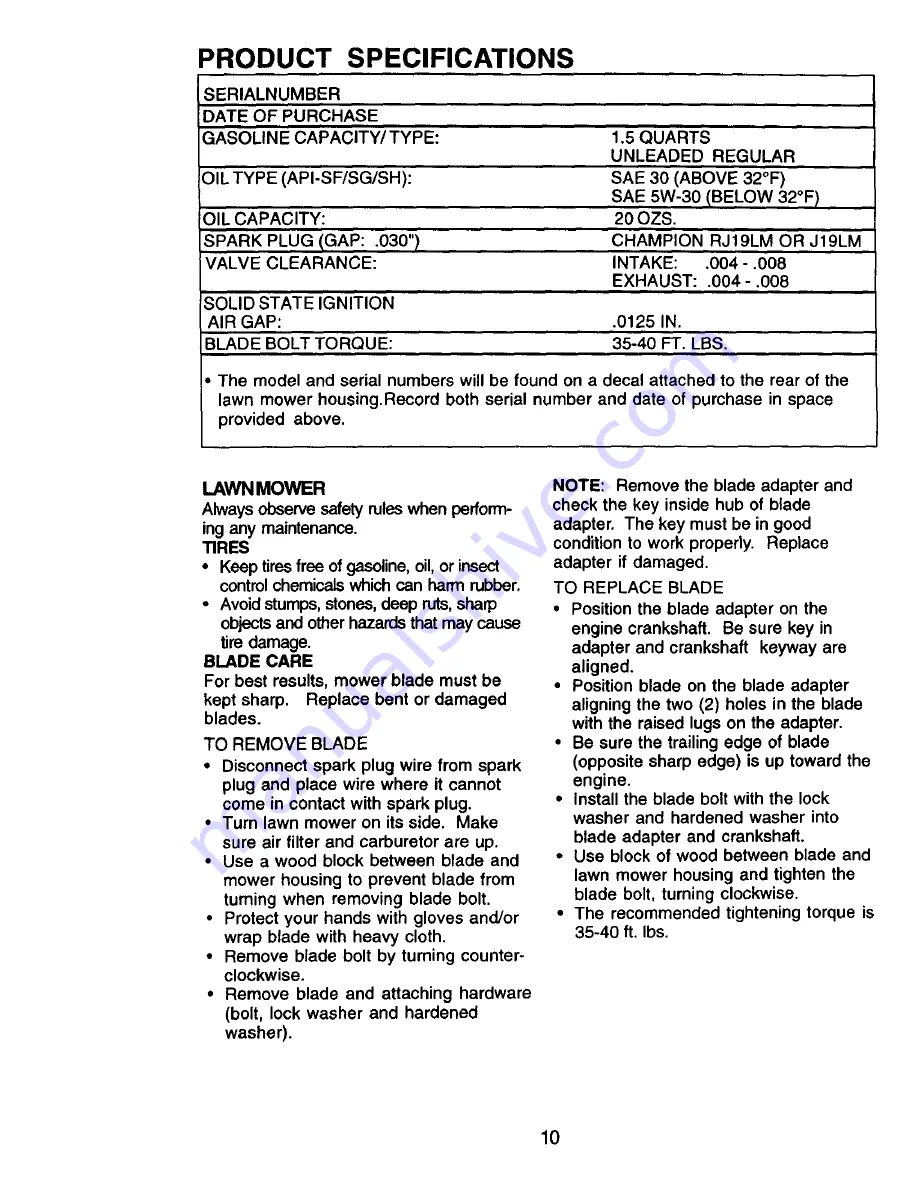 Craftsman 944.360480 Owner'S Manual Download Page 10