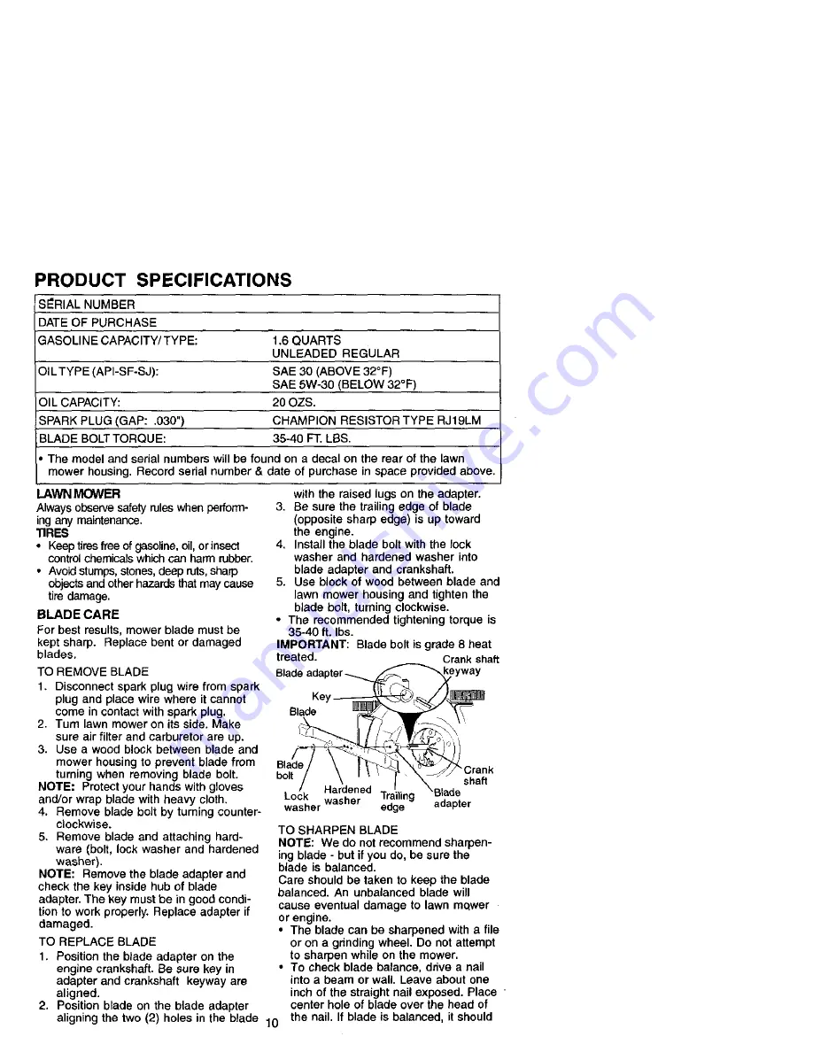 Craftsman 944.36153 Owner'S Manual Download Page 10