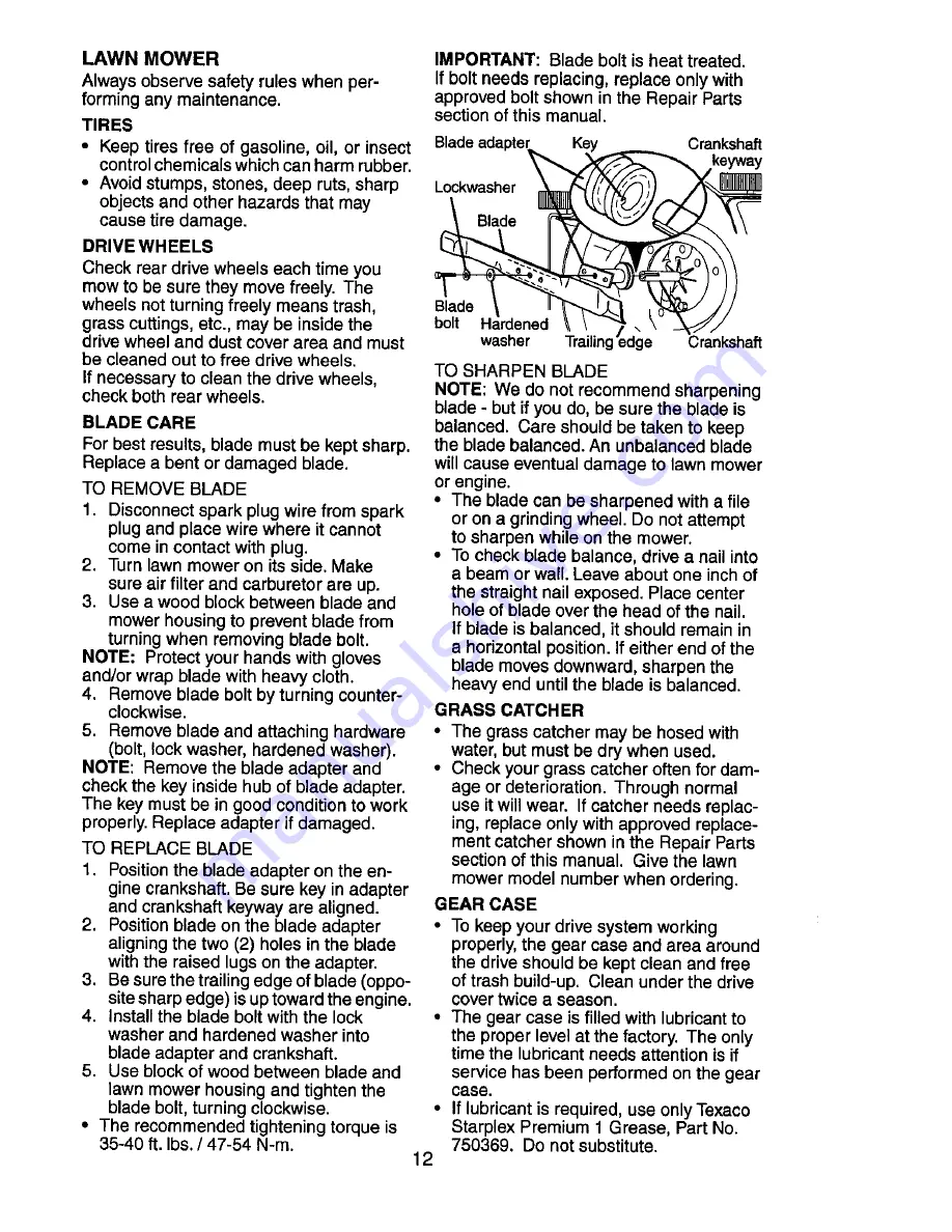 Craftsman 944.365450 Owner'S Manual Download Page 12