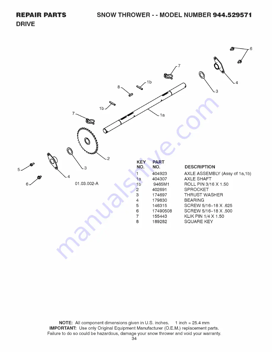 Craftsman 944.529571 Скачать руководство пользователя страница 34