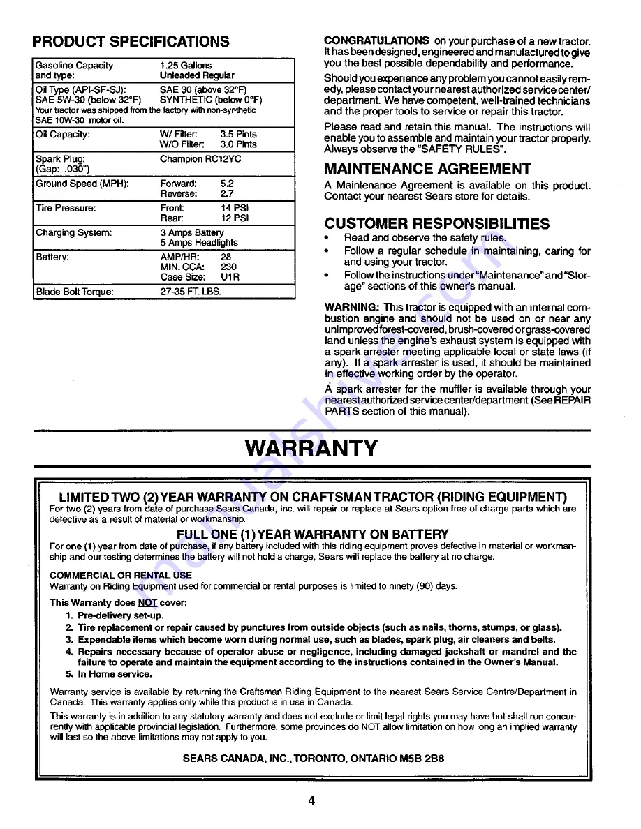 Craftsman 944.604860 Owner'S Manual Download Page 4