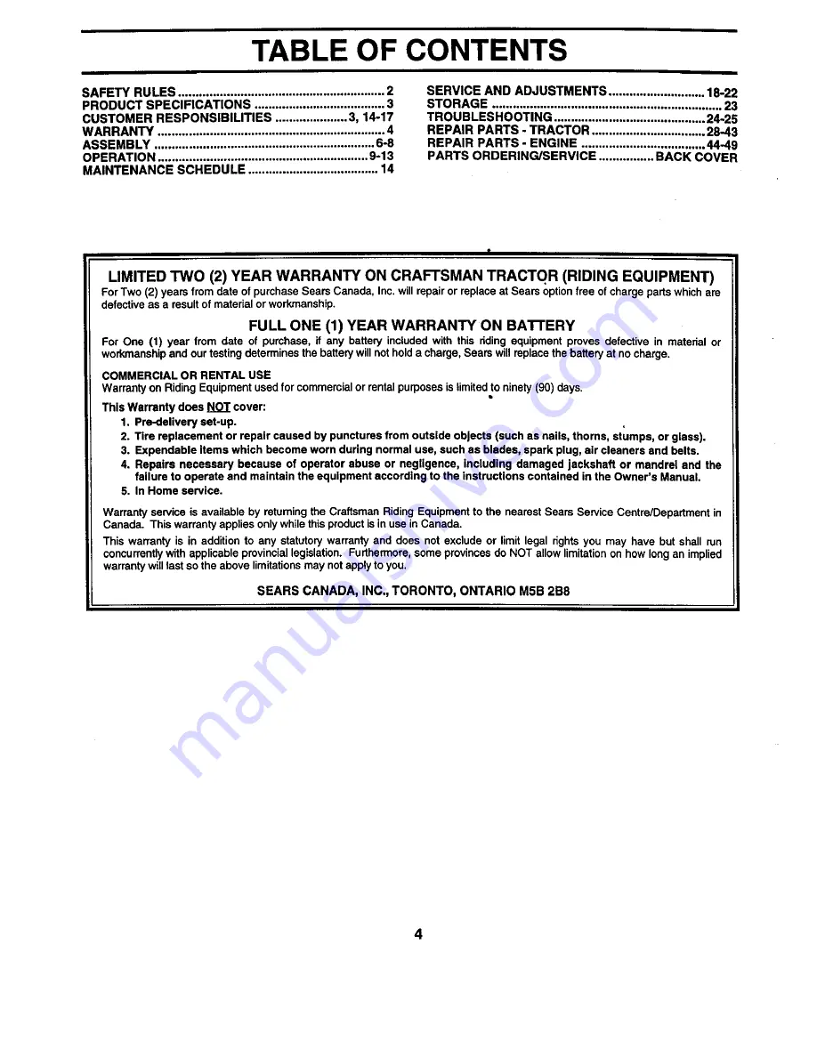 Craftsman 944.609040 Owner'S Manual Download Page 4