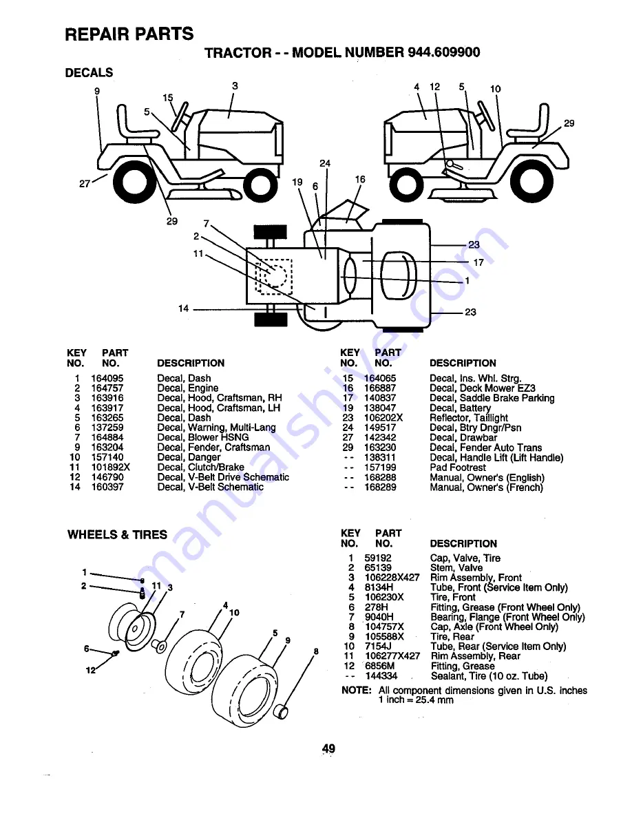 Craftsman 944.609900 Owner'S Manual Download Page 49