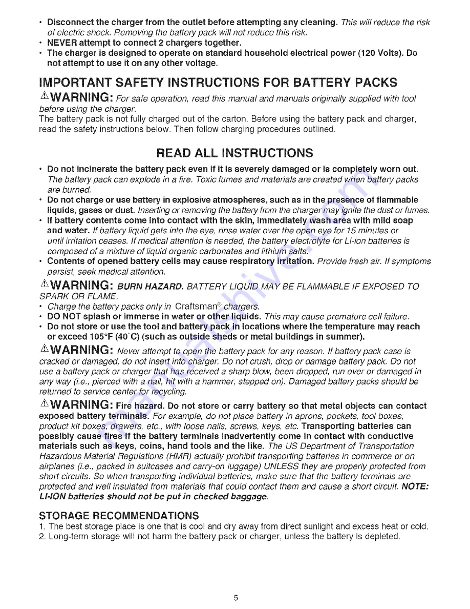 Craftsman 98020 Operator'S Manual Download Page 5