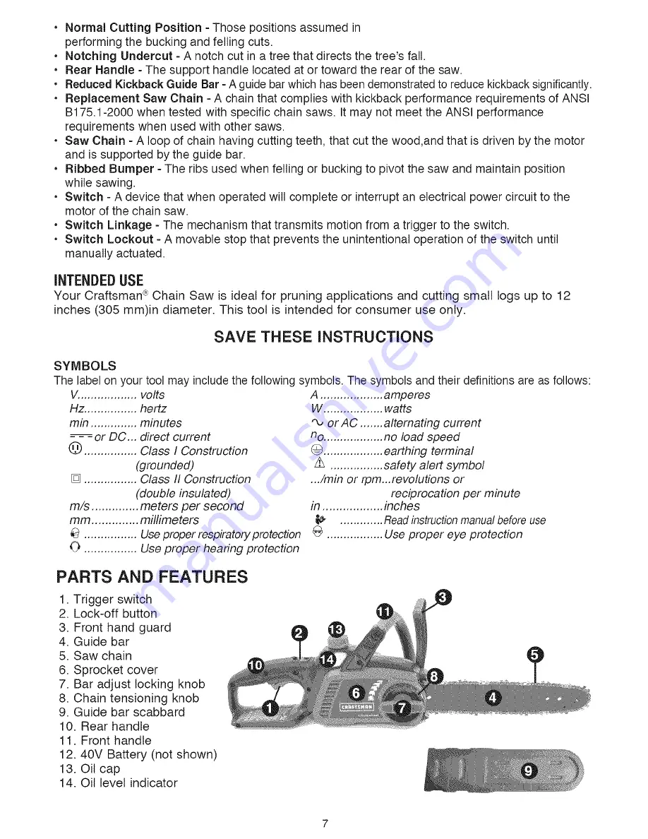 Craftsman 98023 Operator'S Manual Download Page 7