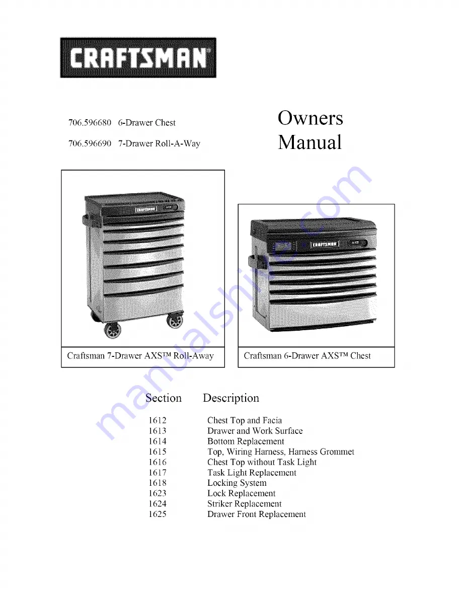 Craftsman AXS 706.59668 Owner'S Manual Download Page 1