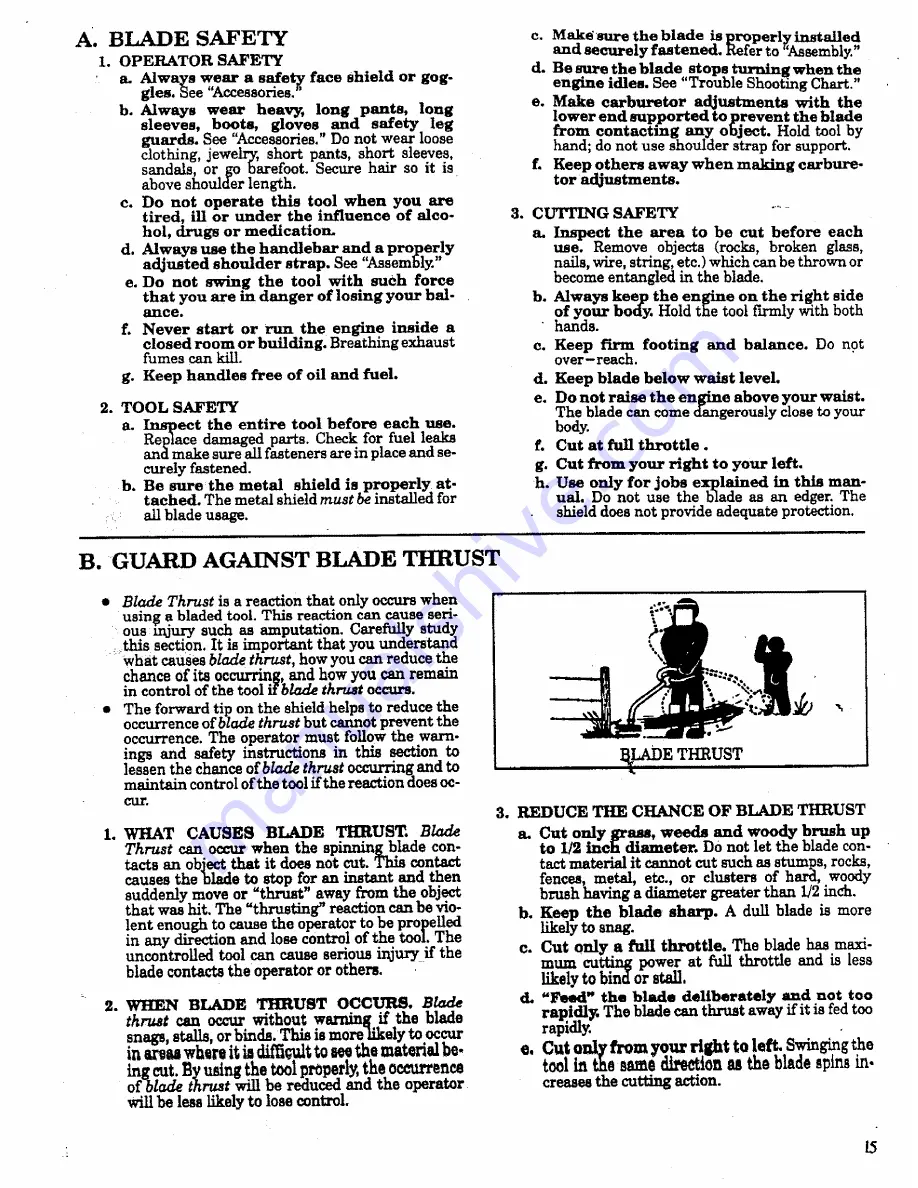 Craftsman BRUSHWACKER 358.798260-32cc Operator'S Manual Download Page 15