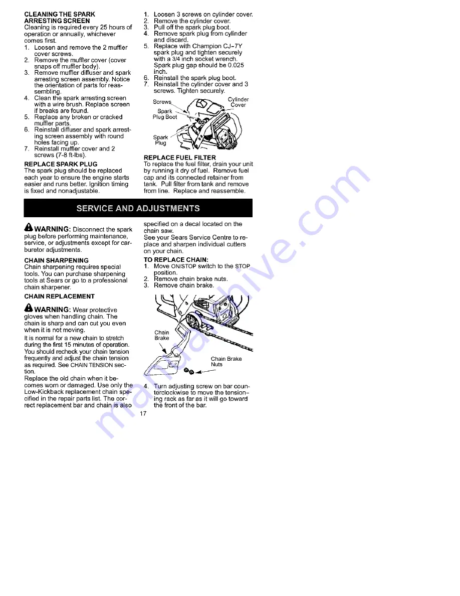 Craftsman C944.414370 Instruction Manual Download Page 17