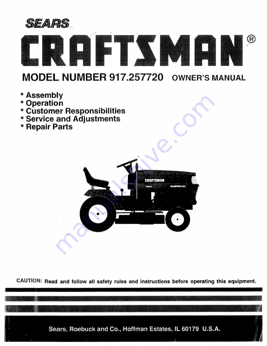 Craftsman Craftsman 917.257720 Owner'S Manual Download Page 1