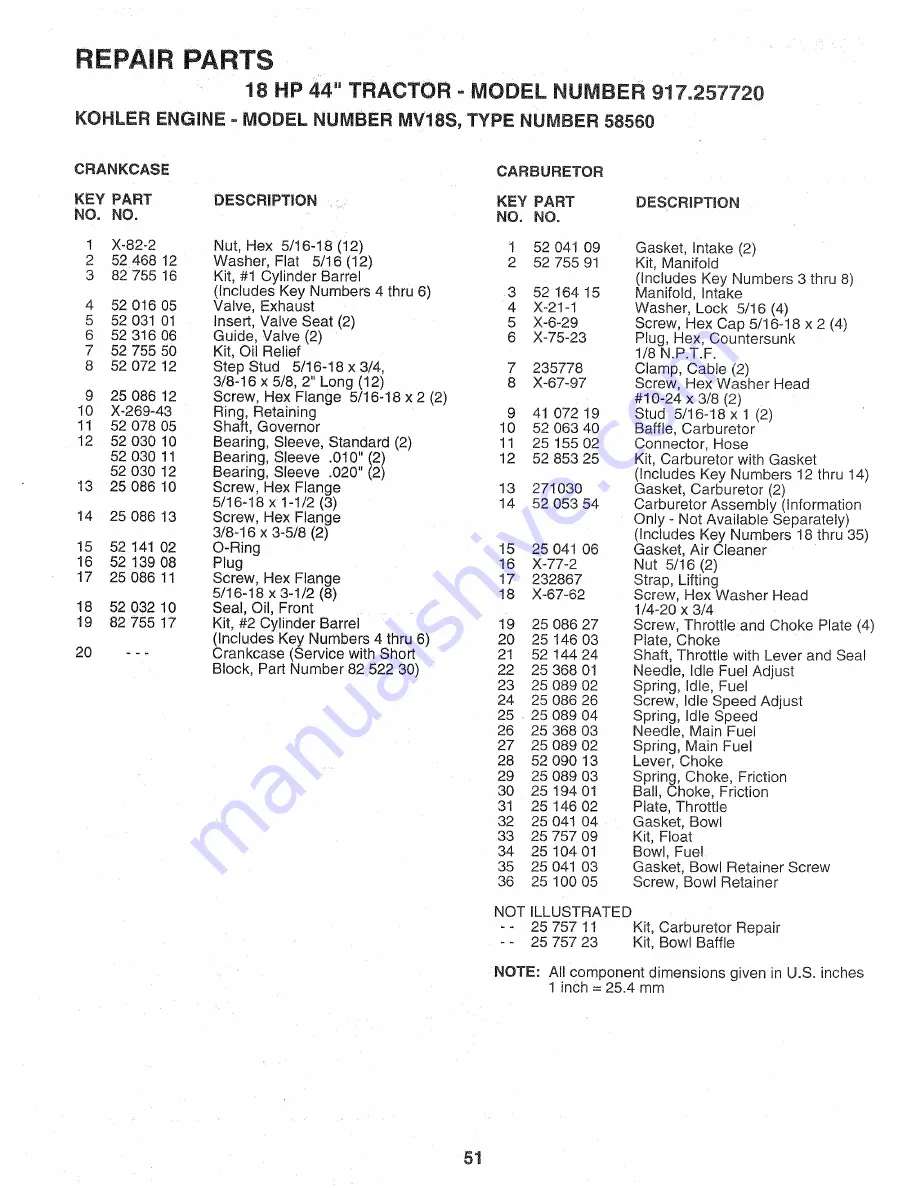 Craftsman Craftsman 917.257720 Owner'S Manual Download Page 51