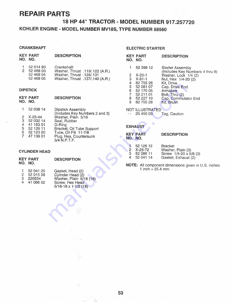 Craftsman Craftsman 917.257720 Owner'S Manual Download Page 53