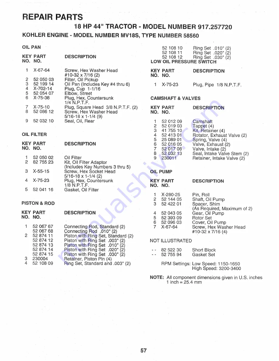 Craftsman Craftsman 917.257720 Owner'S Manual Download Page 57