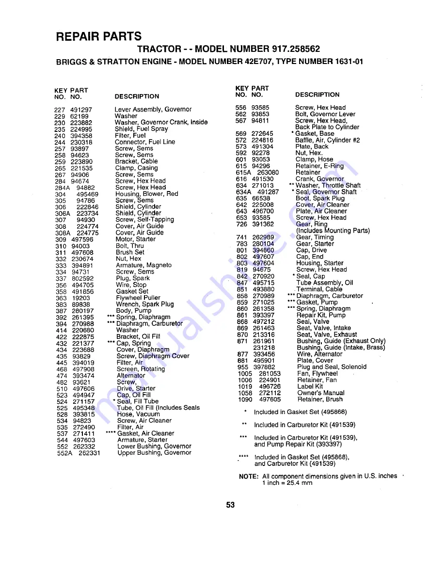 Craftsman Craftsman 917.258562 Owner'S Manual Download Page 53