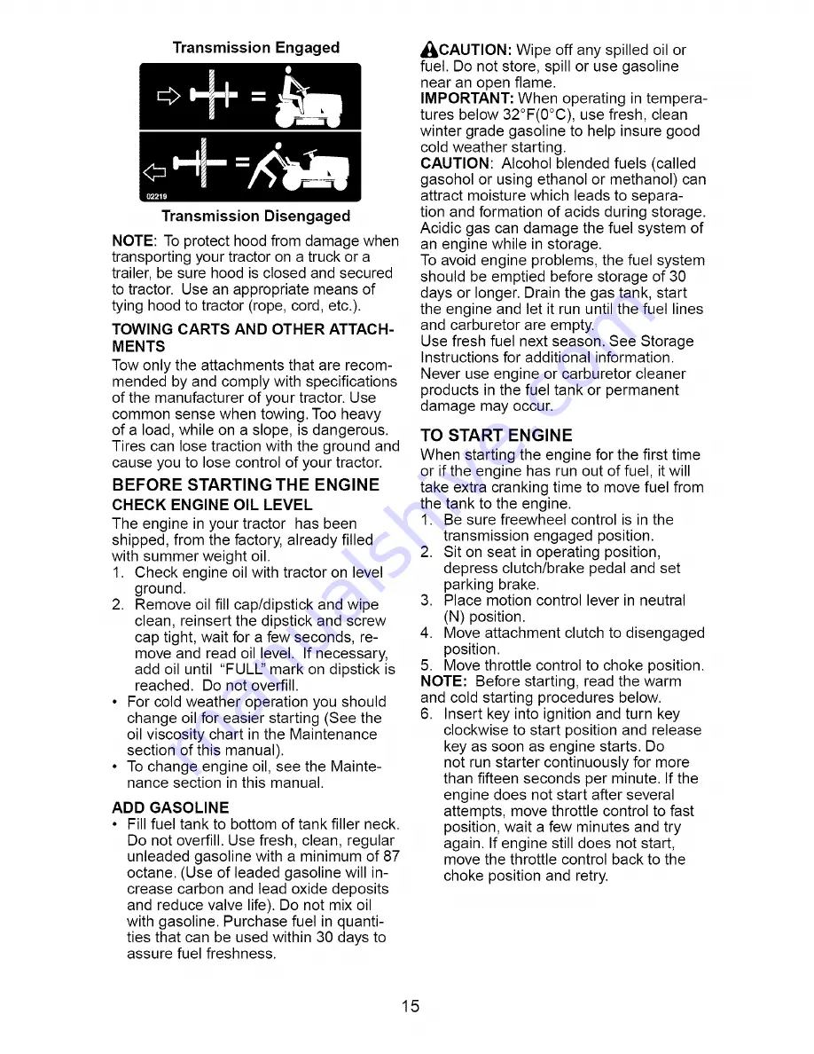 Craftsman Dyt 4000 Owner'S Manual Download Page 15