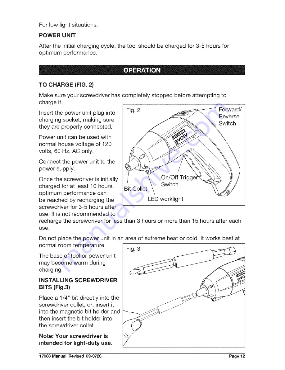 Craftsman evolv 320.17088 Operator'S Manual Download Page 12