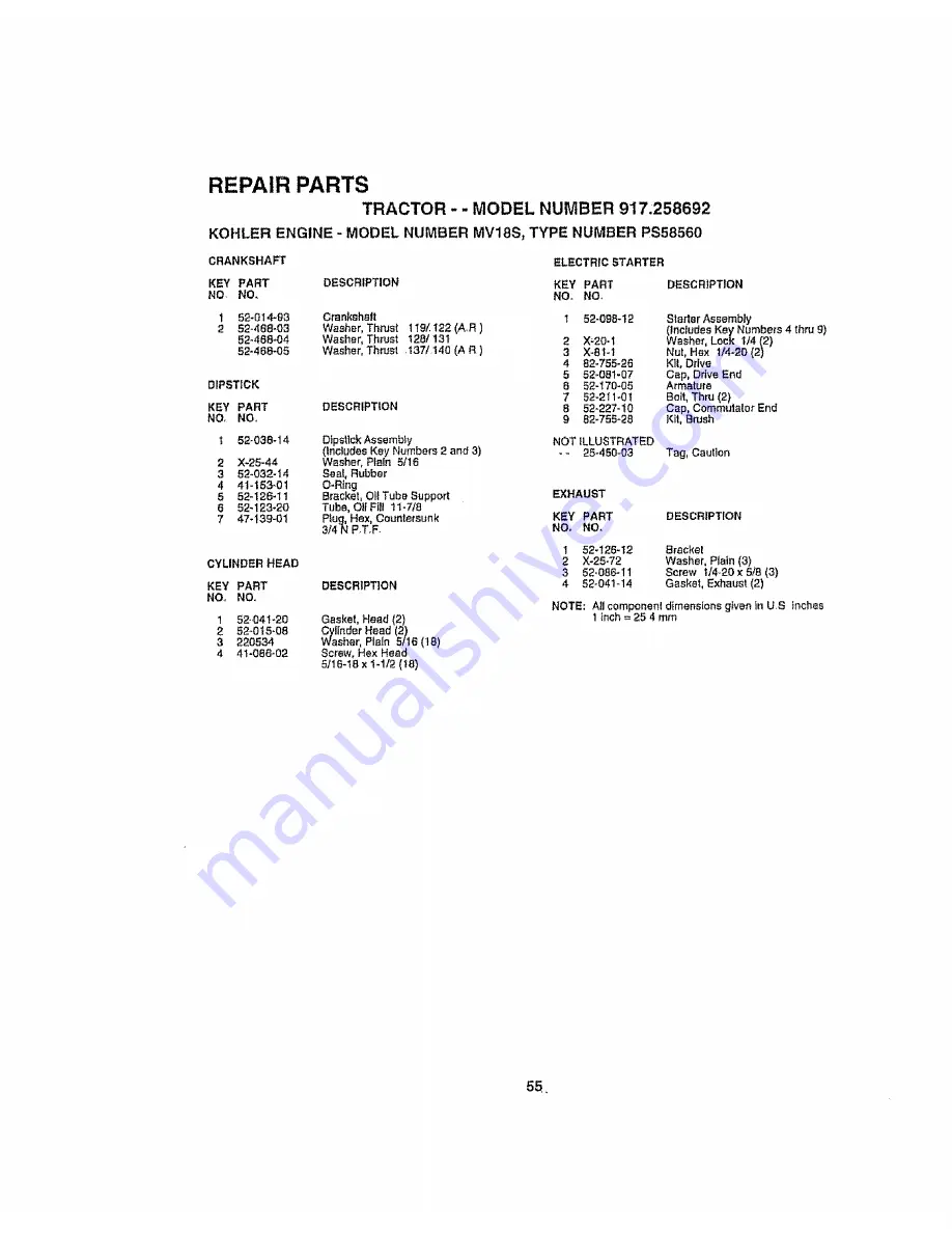 Craftsman EZ 917.258692 Owner'S Manual Download Page 55