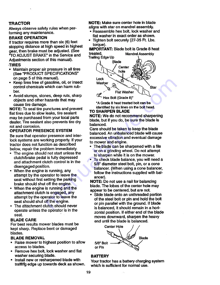 Craftsman EZ 917.270722 Owner'S Manual Download Page 19