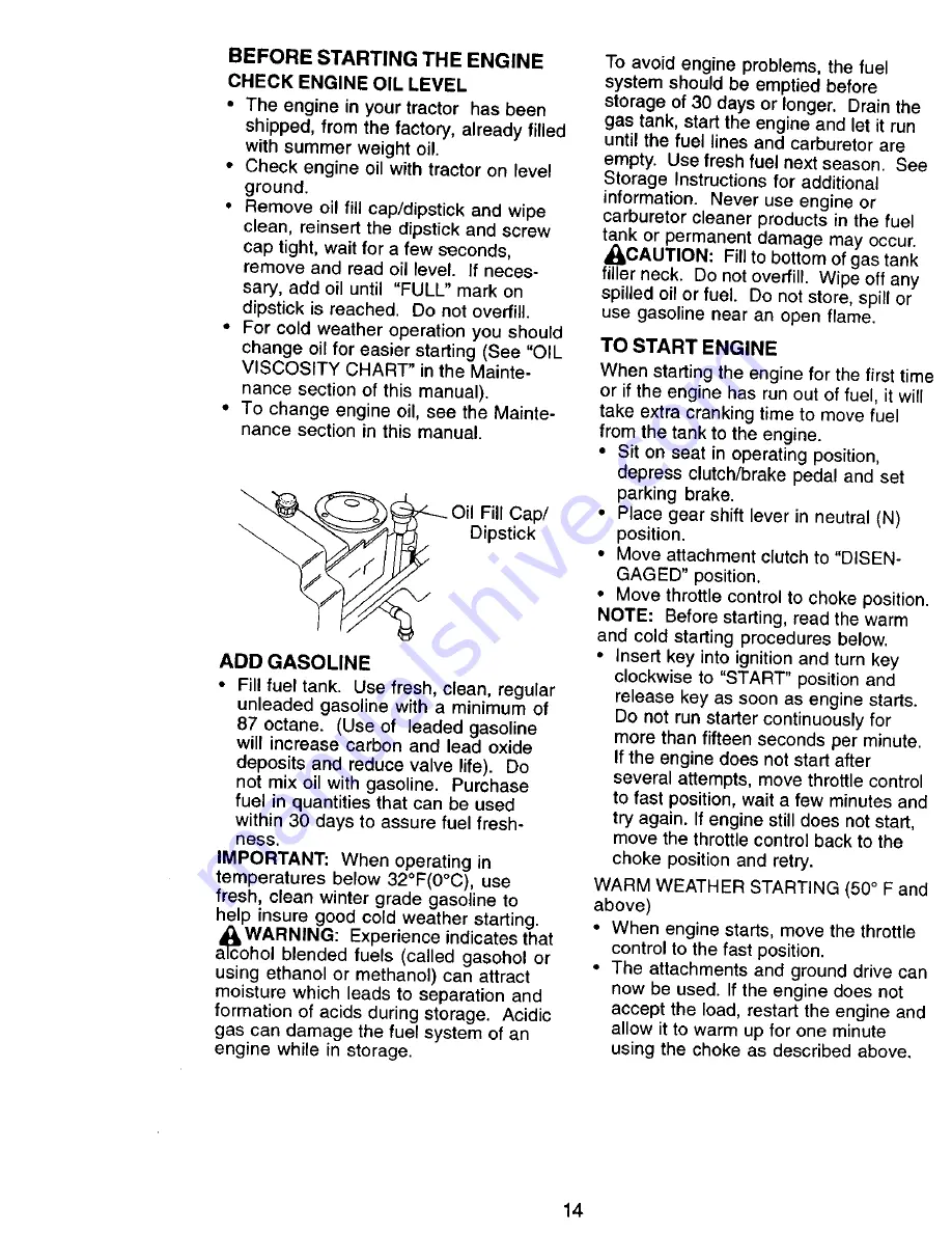 Craftsman EZ 917.270731 Owner'S Manual Download Page 14