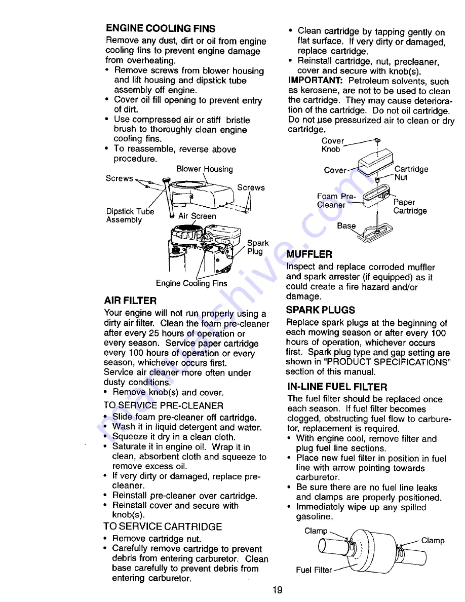 Craftsman EZ 917.270731 Owner'S Manual Download Page 19