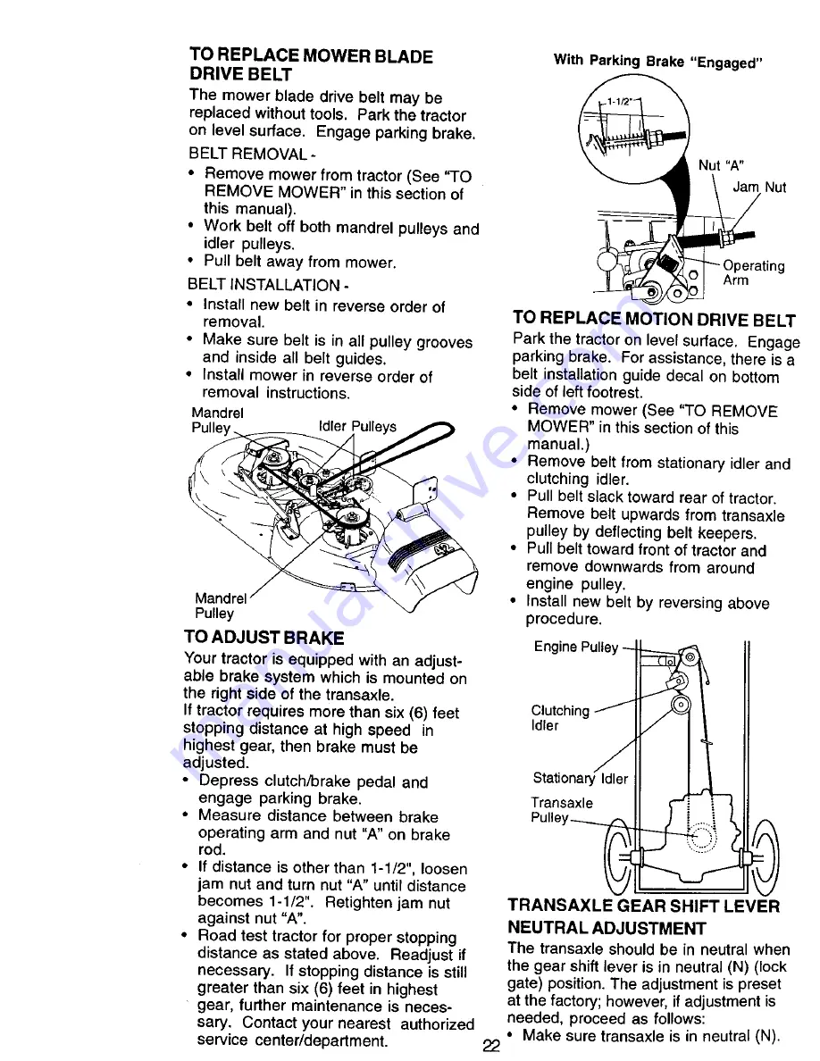 Craftsman EZ 917.270731 Owner'S Manual Download Page 22