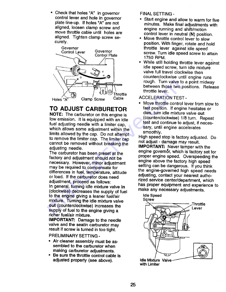 Craftsman EZ 917.270731 Owner'S Manual Download Page 25