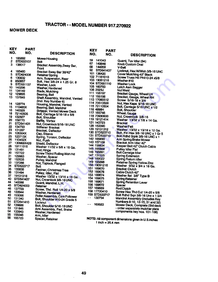 Craftsman EZ 917.270922 Owner'S Manual Download Page 49