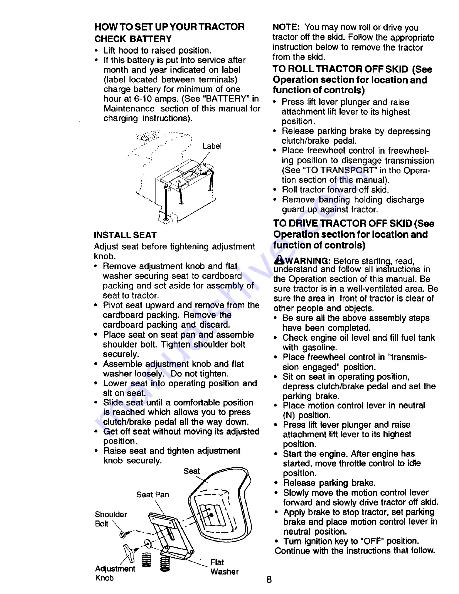 Craftsman EZ 917.270941 Owner'S Manual Download Page 8