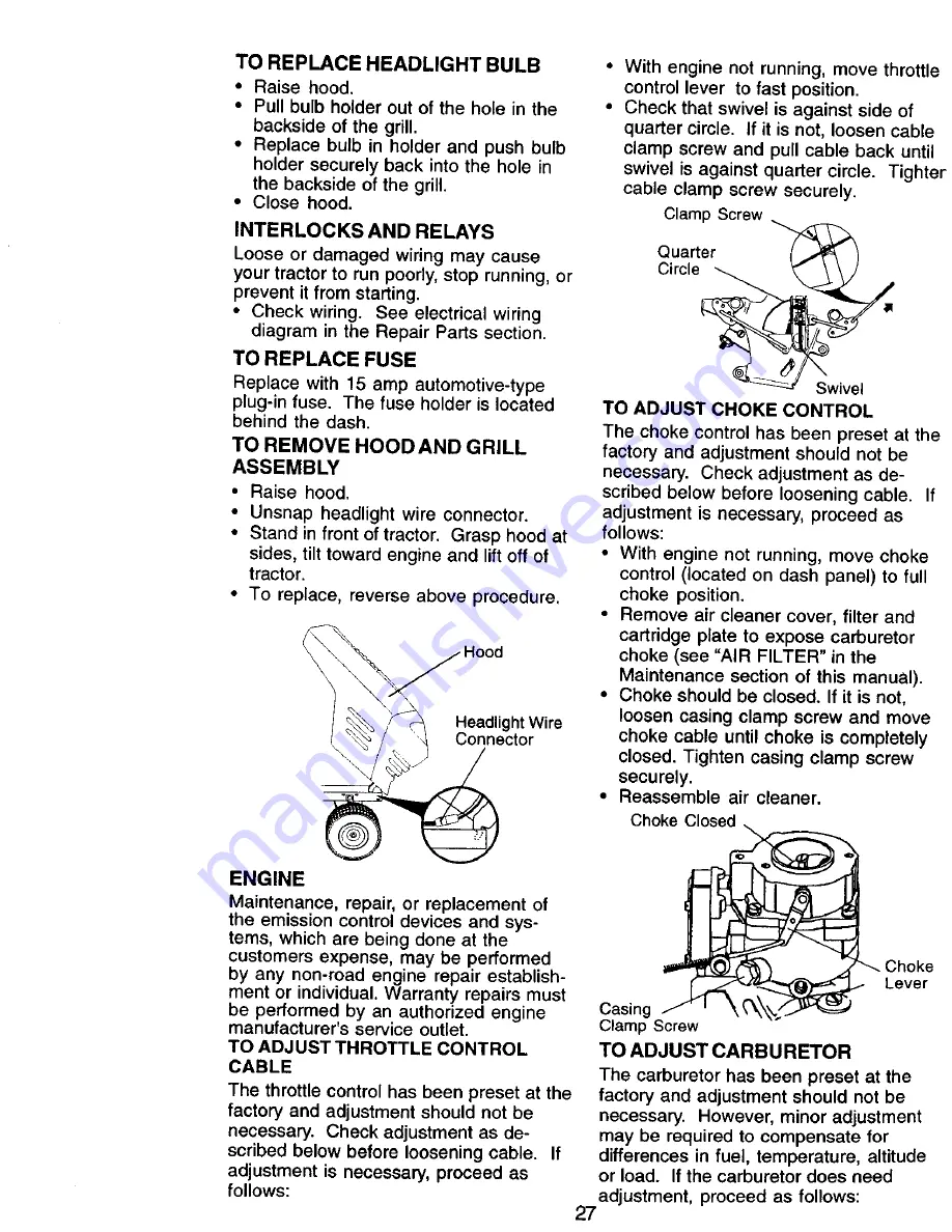 Craftsman EZ 917.270941 Owner'S Manual Download Page 27